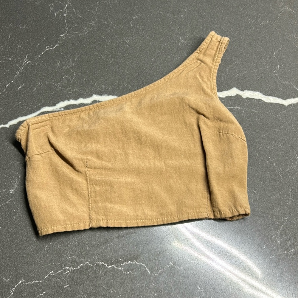 Cropped one-shoulder Top